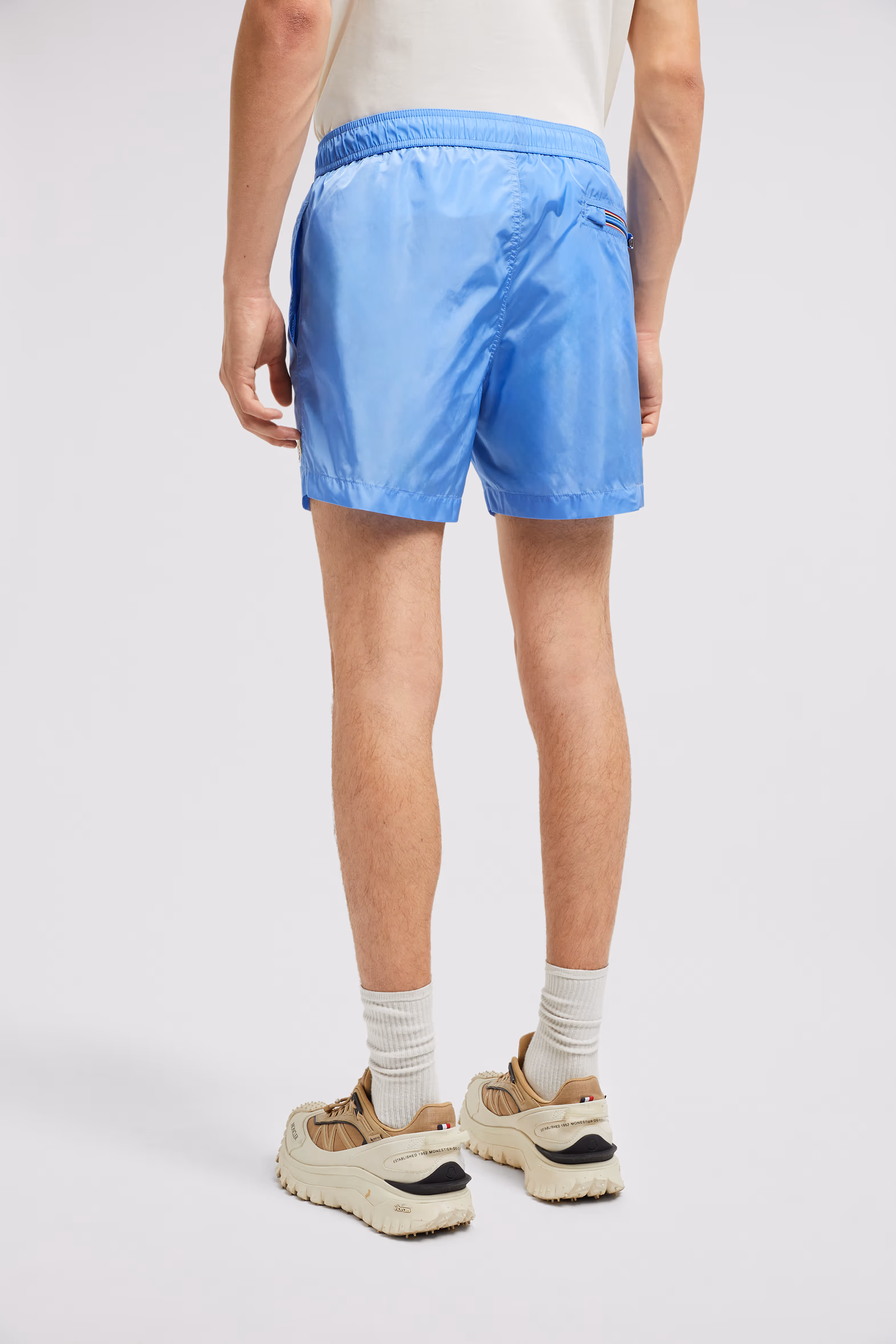 Logo Patch Swim Shorts Men Light Blue Moncler 5